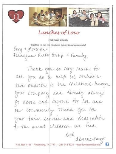 lunches of love fort bend county - Finnegan Chevrolet Buick GMC in Rosenberg TX